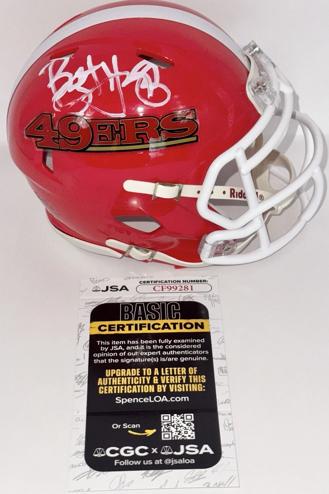 Bryant Young Signed Autographed San Francisco 49ers Mini Helmet JSA COA