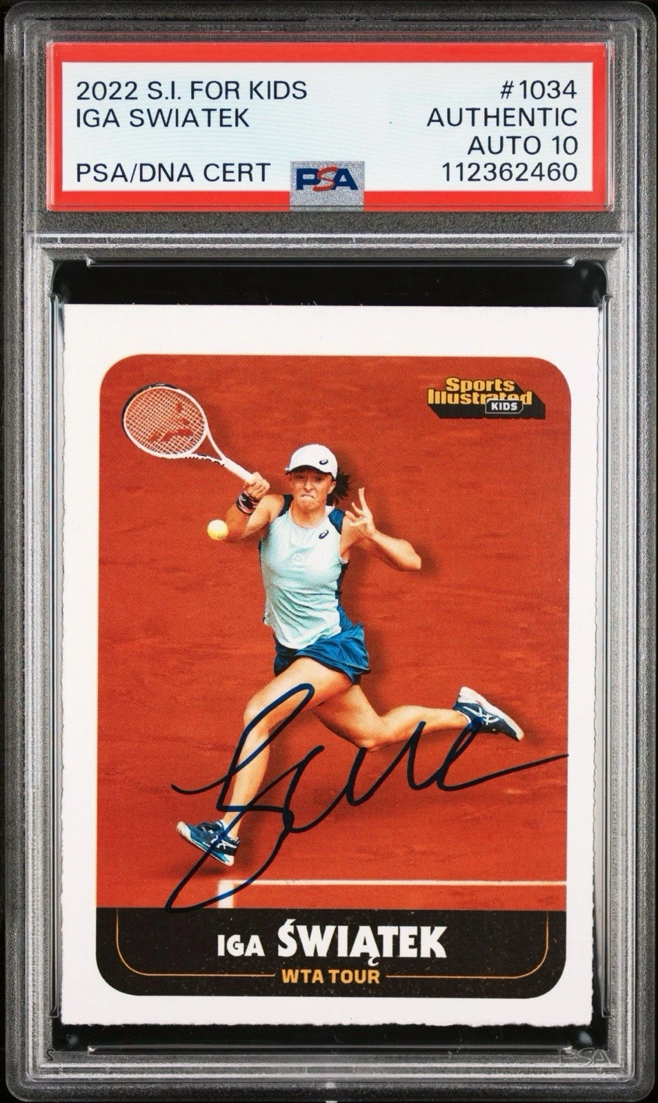2022 SI For Kids #1034 Iga Swiatek Signed Rookie Card PSA GEM MT 10 AUTO RC WTA