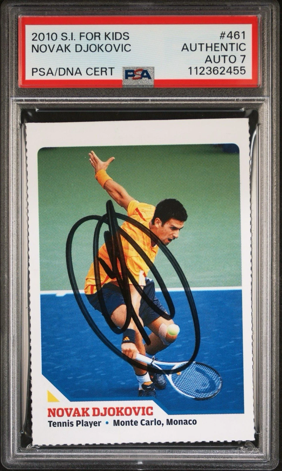 2010 SI For Kids #341 Novak Djokovic Signed Tennis Rookie Card PSA 7 AUTO RC