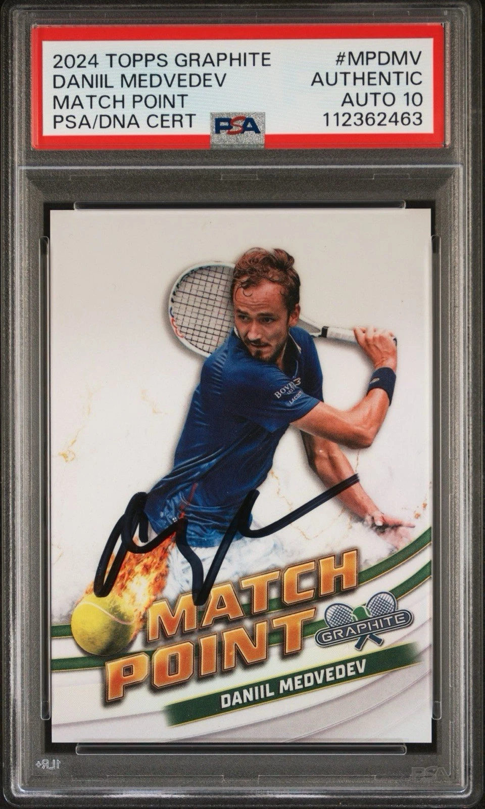 2024 Topps Graphite Daniil Medvedev Match Point SSP Case Hit PSA GEM MT 10 AUTO