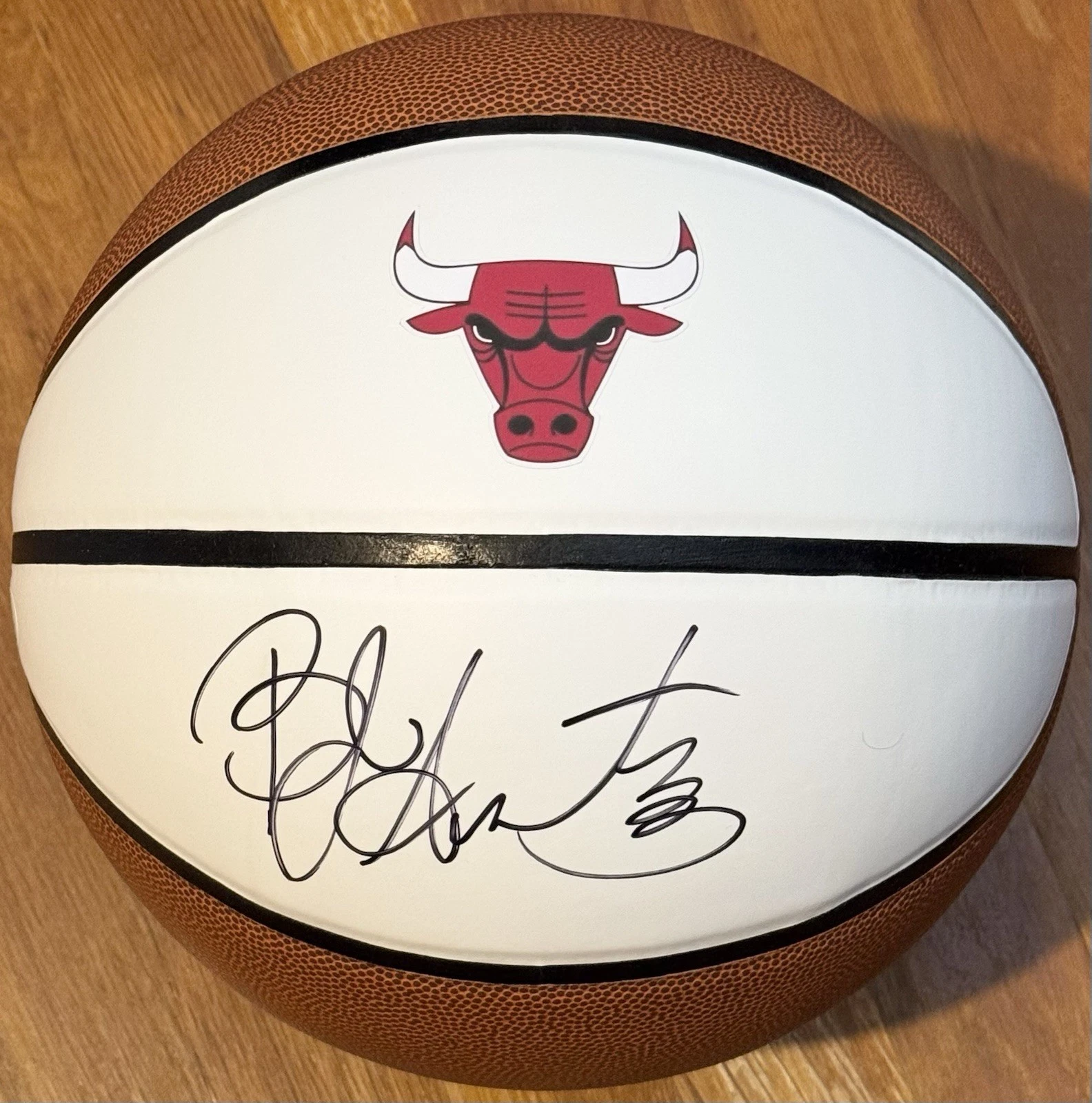 BJ Armstrong Signed Autographed Chicago Bulls Logo Basketball JSA COA