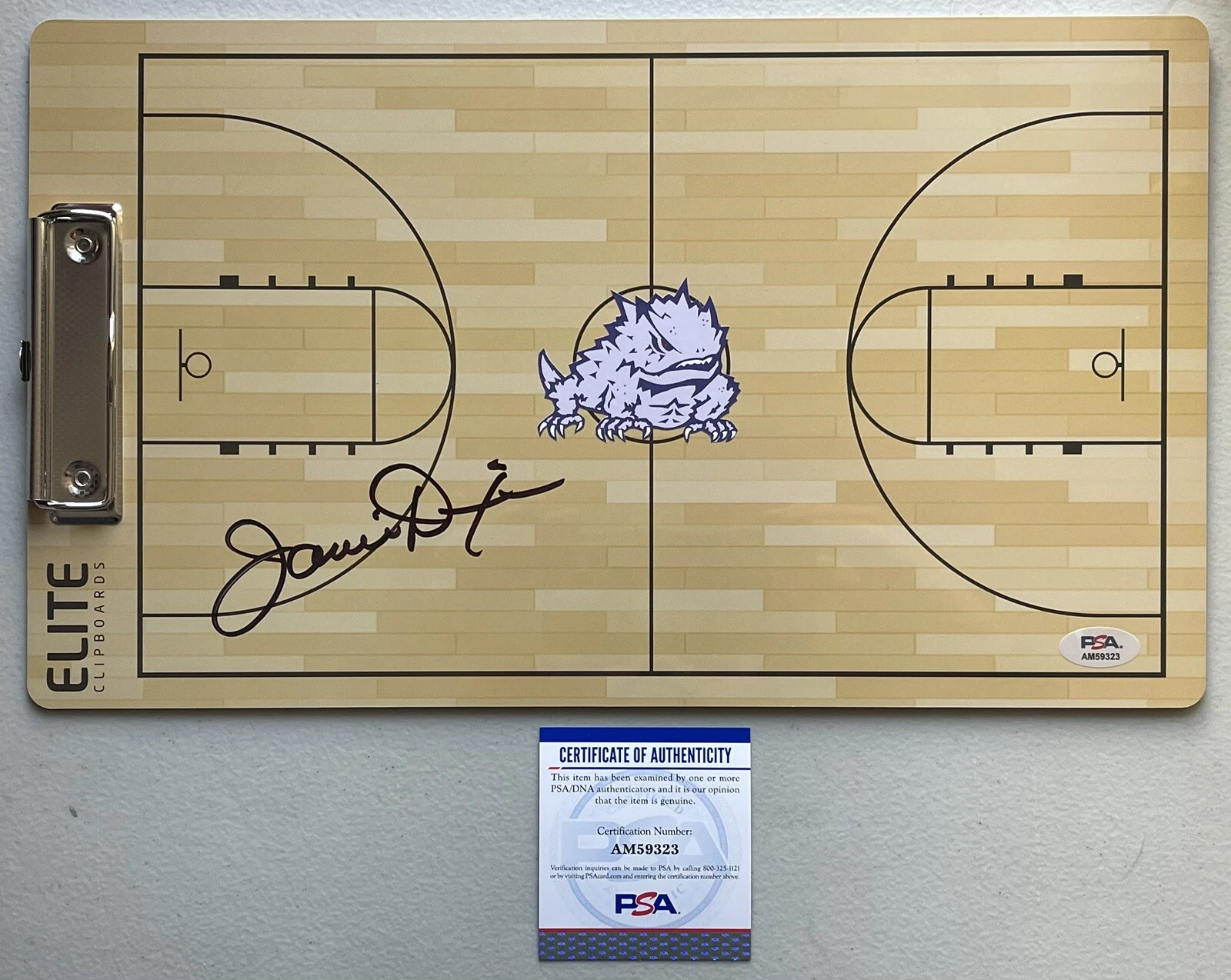 Jamie Dixon Signed Autographed TCU Horned Frogs Coaches Clipboard PSA/DNA