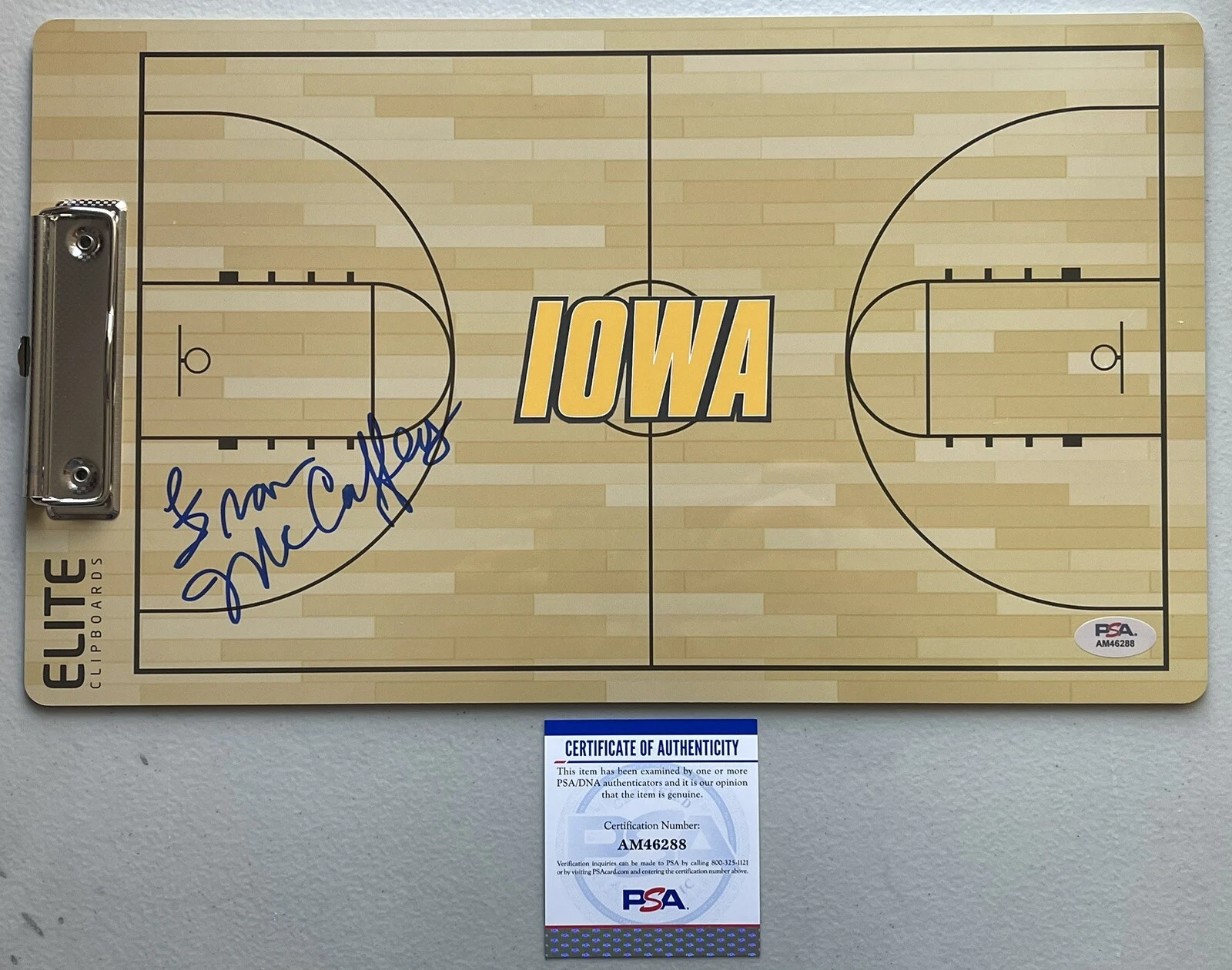 Fran McCaffery Signed Autographed Iowa Hawkeyes Coaches Clipboard PSA/DNA