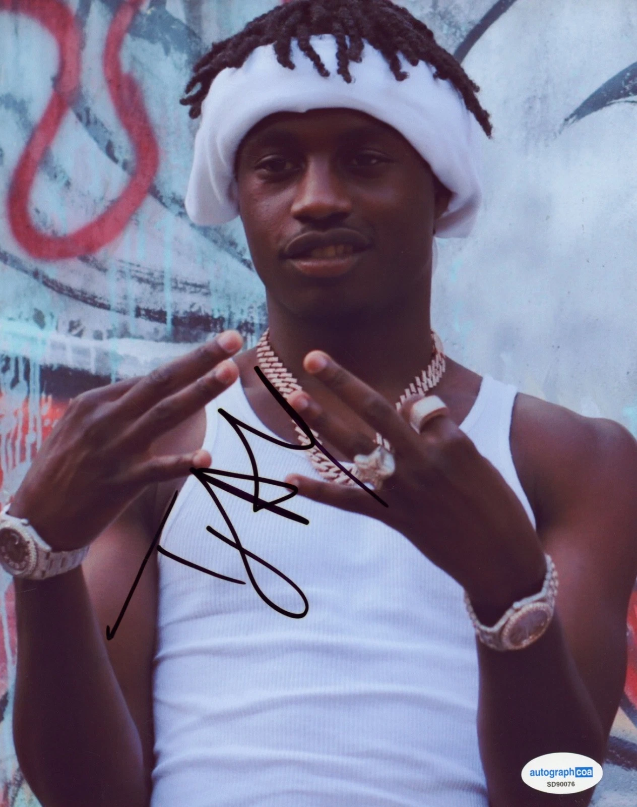 Lil Tjay Signed Autograph Hip Hop Rapper True 2 Myself Destined To Win ACOA COA