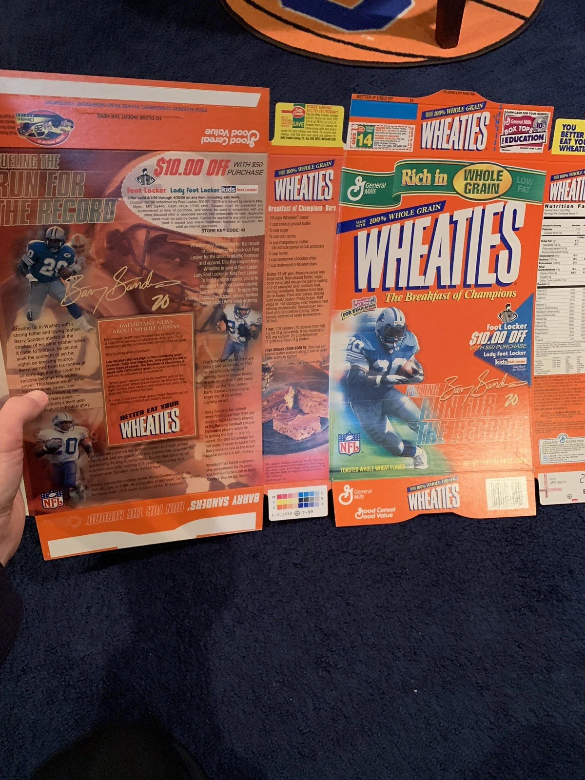 BARRY SANDERS WHEATIES BOX UNUSED NICE FOOTBALL COLLECTIBLE MEMORABILIA