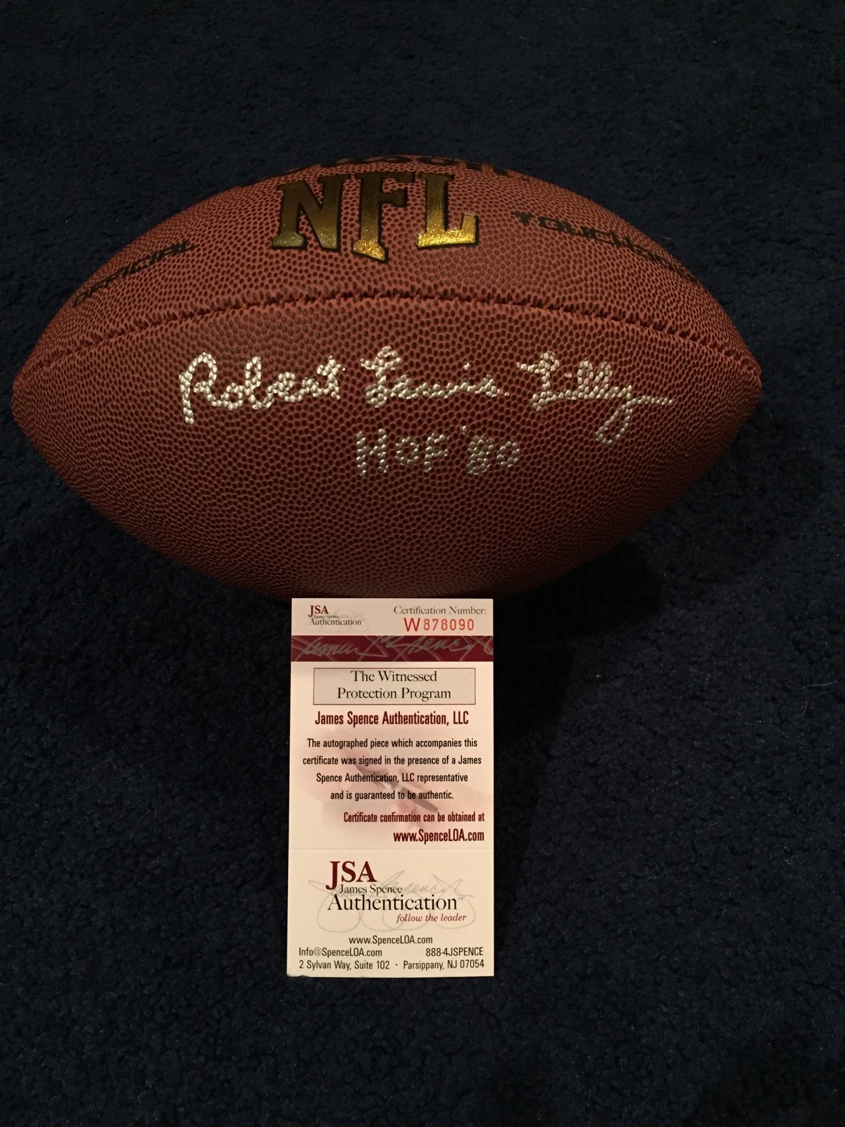 Rare Robert Lewis Lilly Signed Full Size Football JSA, Cowboys W/ Full Name Bob