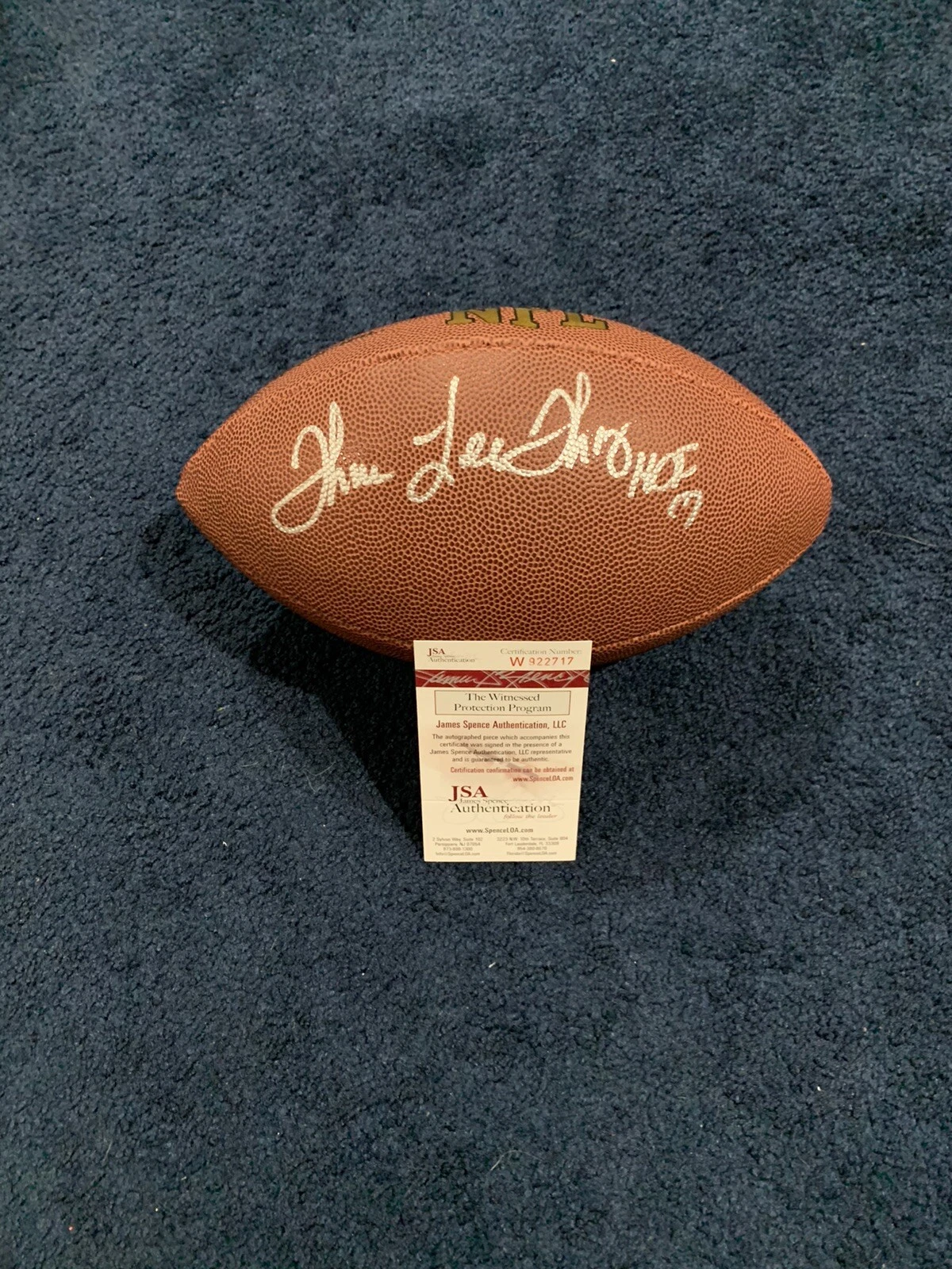 Thurman Lee Thomas Signed Full Size Football JSA, Buffalo Bills Full Name HoF 07