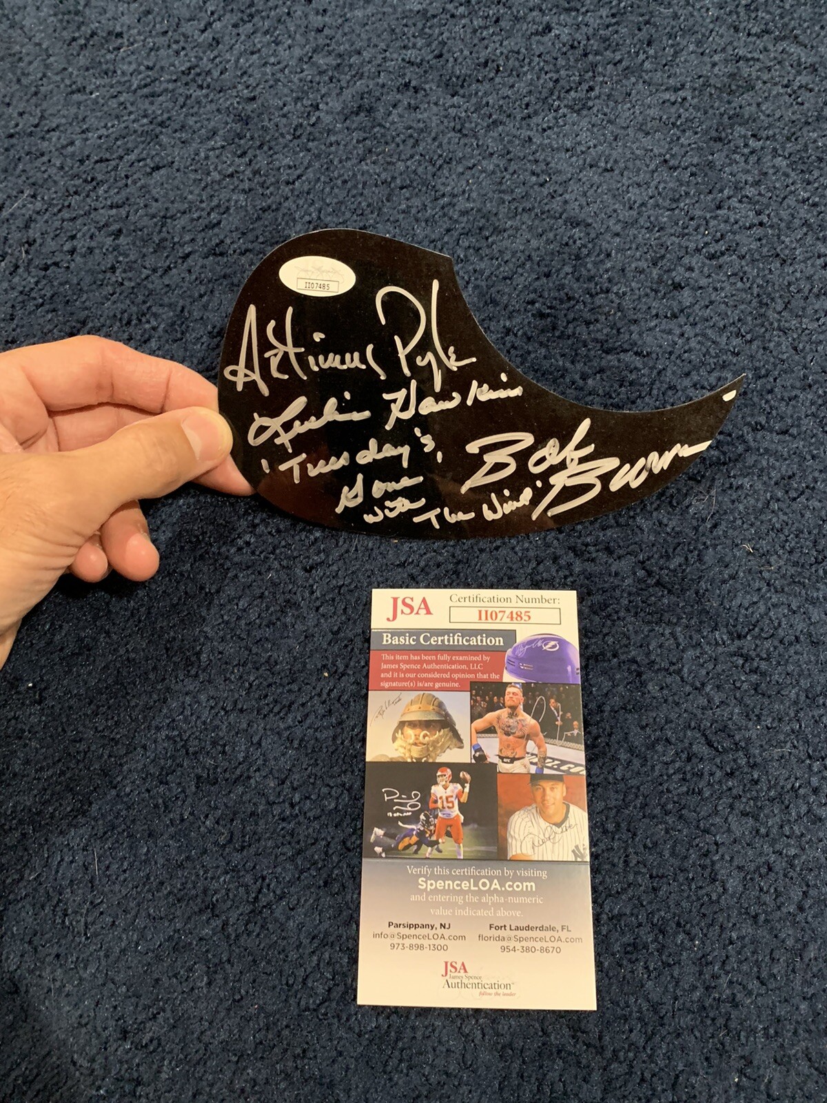 Artimus Pyle Leslie Hawkins Burns Signed Acoustic Pick Guard JSA Lynyrd Skynyrd