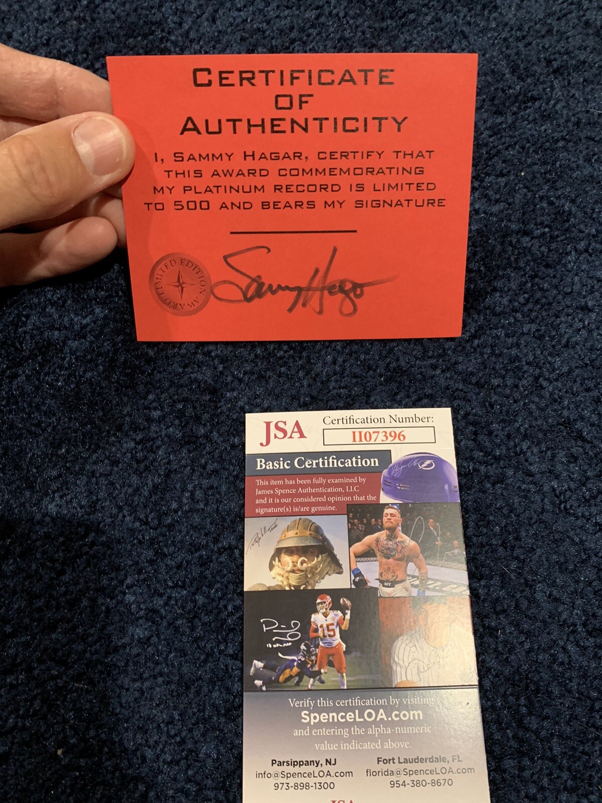Sammy Hagar Signed Card JSA Van Halen The Circle Montrose
