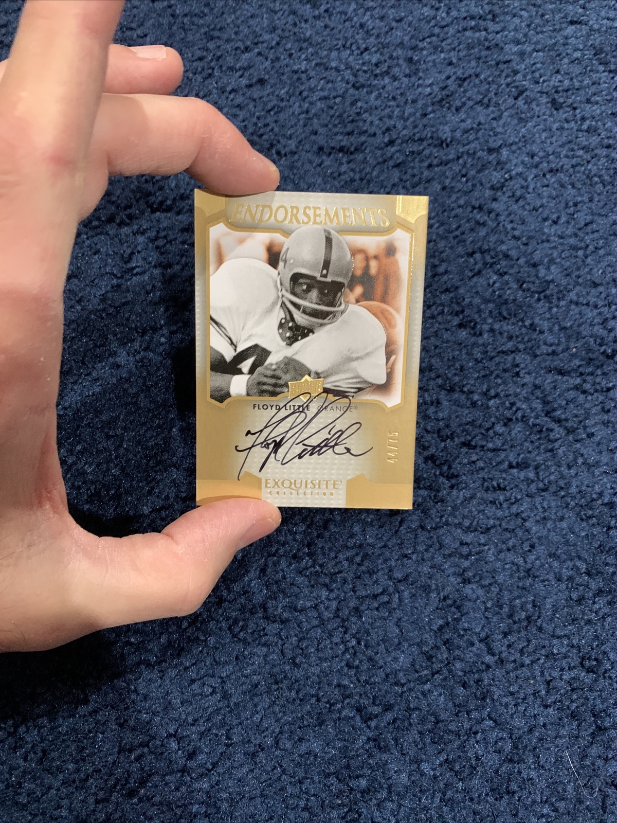 FLOYD LITTLE  SIGNED Upper Deck 2011 Exquisite Endorsements 44/75 Holy Grail #44