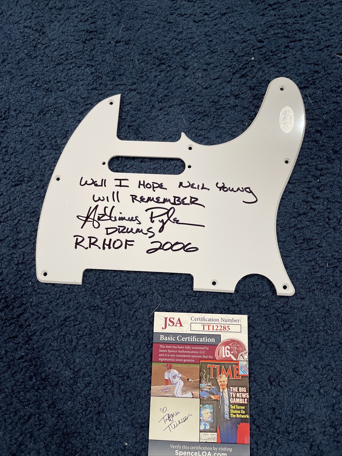 Artimus Pyle Signed Tele Guard JSA Lynyrd Skynyrd Sweet Home Neil Young Lyrics