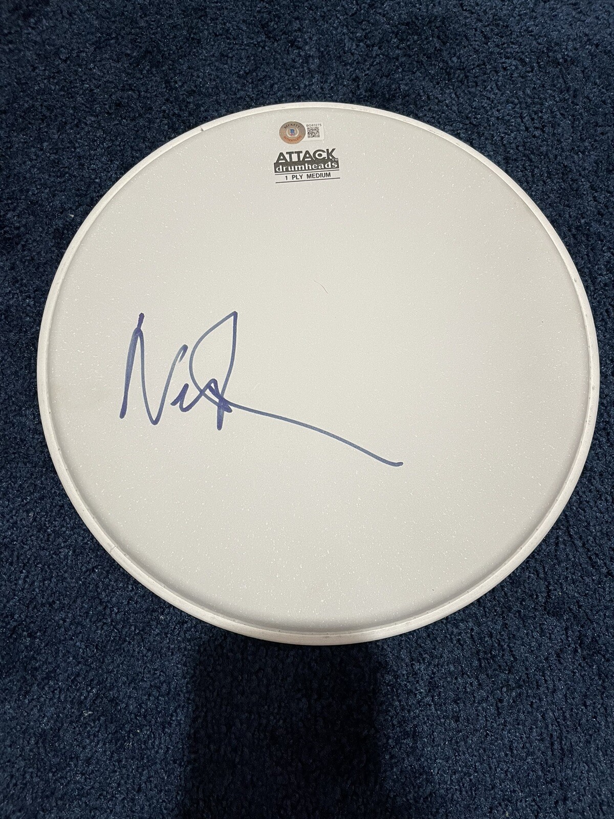 Nick Mason Pink Floyd Authentic Signed 12” Drum Head Beckett Certified