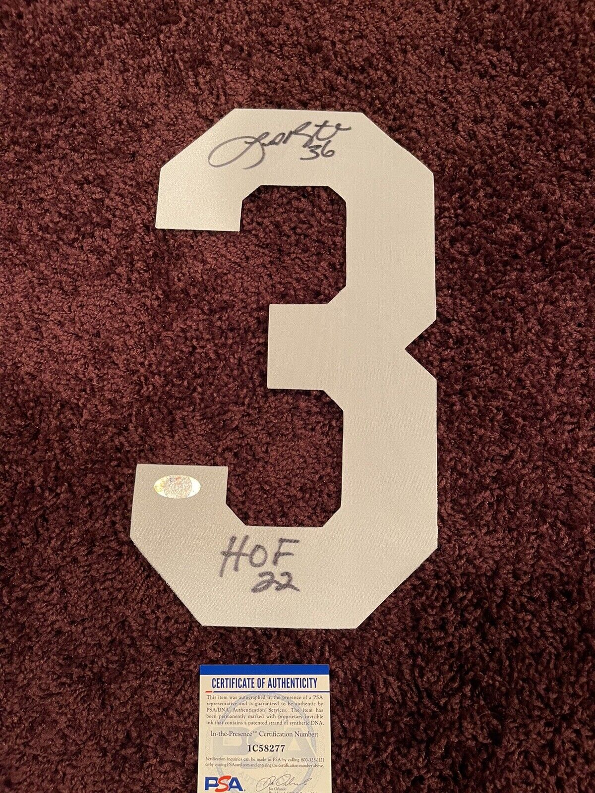 Leroy Butler  AUTOGRAPHED Packers FOOTBALL JERSEY NUMBER “3” PSA W HoF