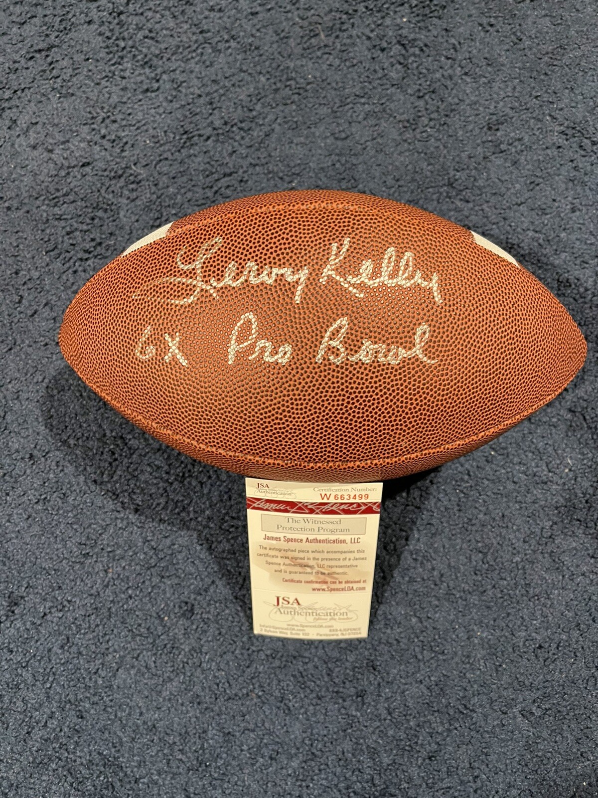 Leroy Kelly Signed Football, JSA, 6X Pro Bowl Inscription Cleveland Browns