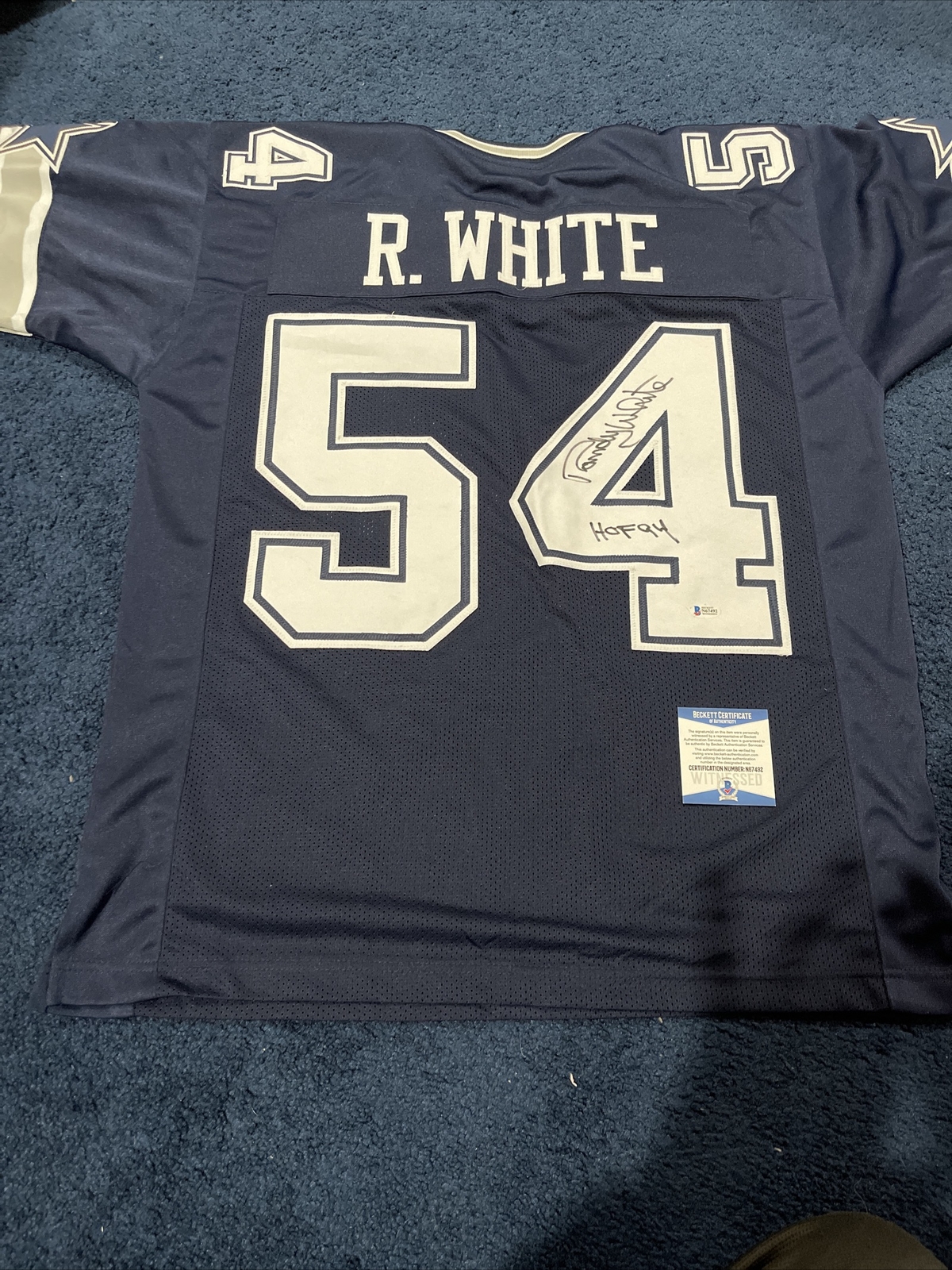 RANDY WHITE SIGNED DALLAS COWBOYS JERSEY HOF 94 BECKETT WITNESS