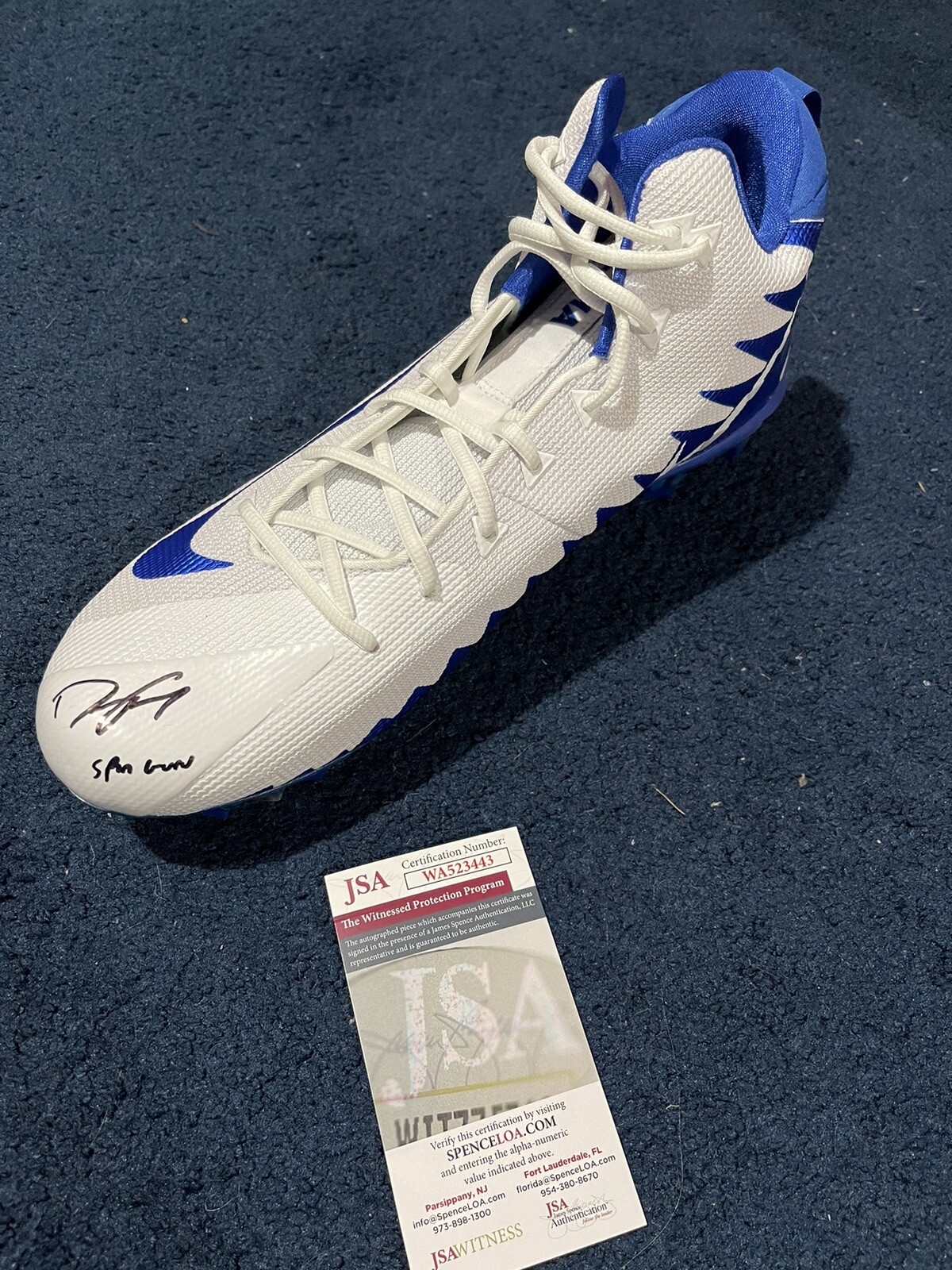 Signed Autographed Dwight Freeney Cleat JSA Indianapolis Colts Spin Guru