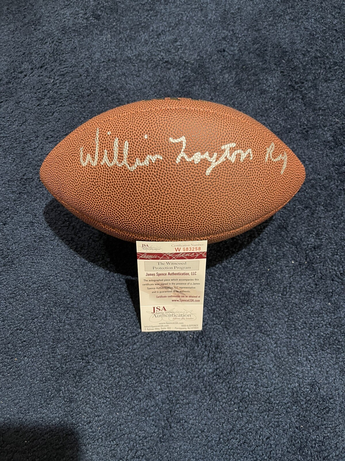 William Layton Roaf Signed Full Size Football JSA, Chiefs With Full Name Willie