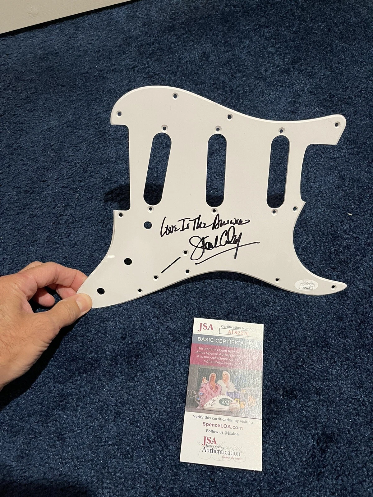 John Ford Coley Signed Strat Guitar Pick Guard JSA England Dan Love Is Answer