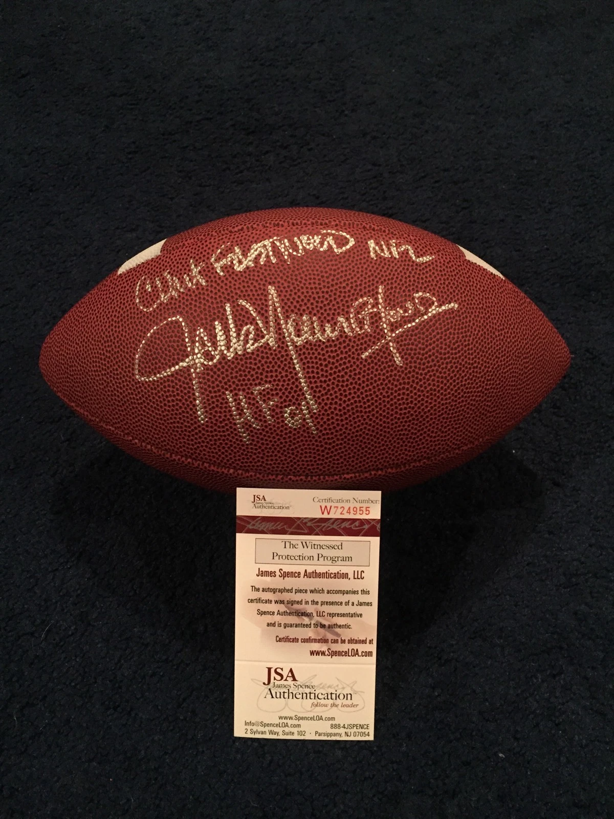 Jack Youngblood Signed Football, JSA, Amazing Inscription Clint Eastwood of NFL