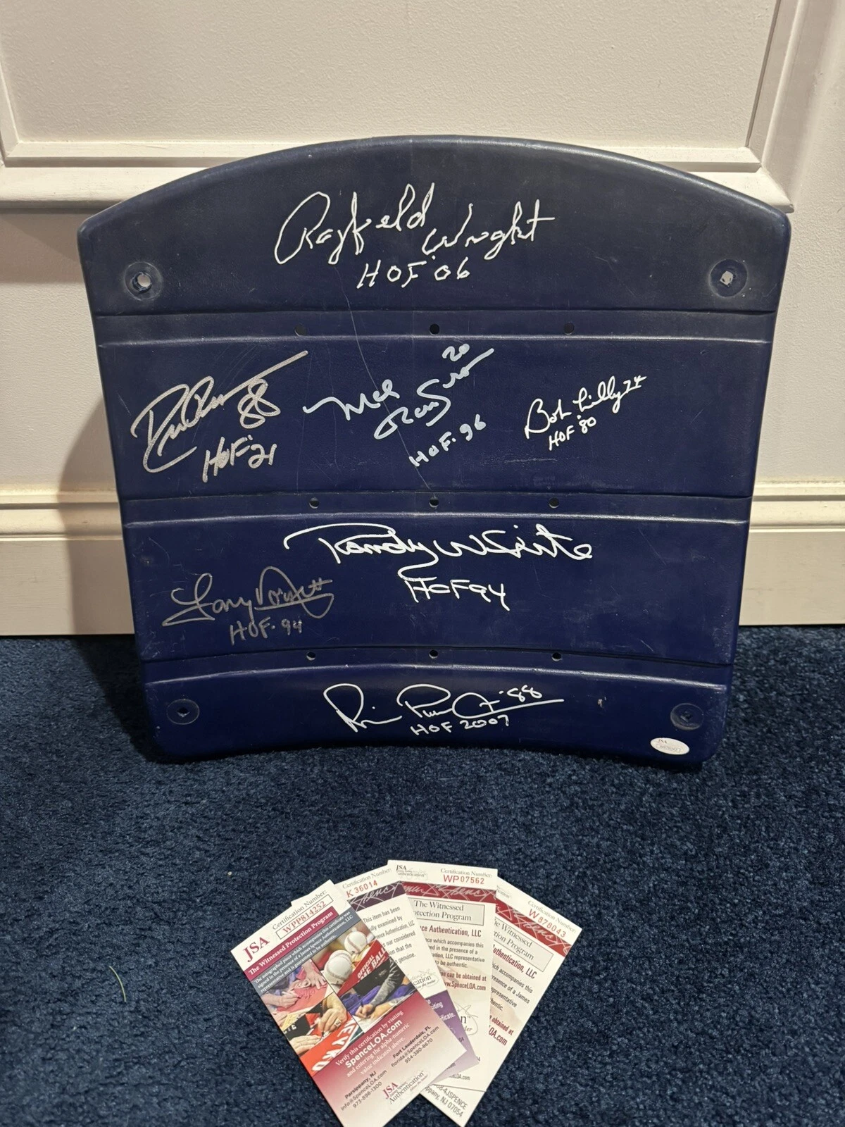WHITE WRIGHT BOB LILLY RENFRO IRVIN TONY PEARSON SIGNED TEXAS SEAT COWBOYS JSA COLLECTIBLE MEMORABILIA