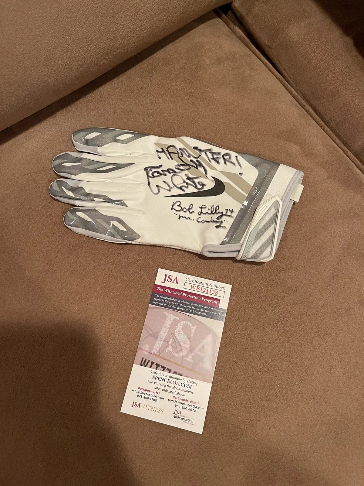 Randy White + Bob Lilly Signed Autographed Nike Football Glove JSA Cowboys