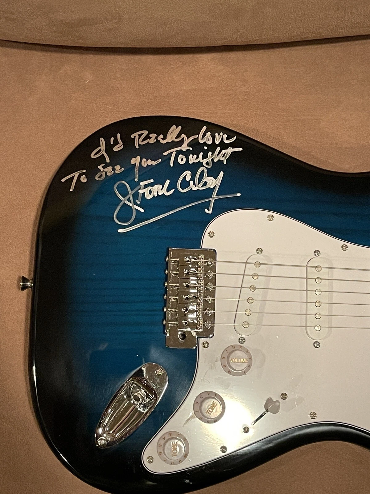 John Ford Coley Signed Strat Guitar JSA England Dan I’d Really Love To See You..