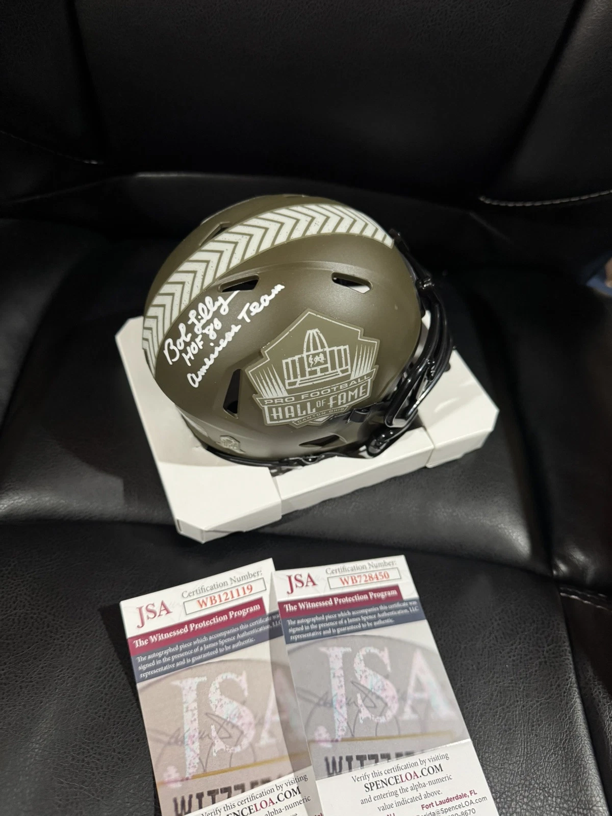 BOB LILLY DREW PEARSON SIGNED STS MINI STAT HELMET JSA COWBOYS AMERICAS TEAM COLLECTIBLE MEMORABILIA