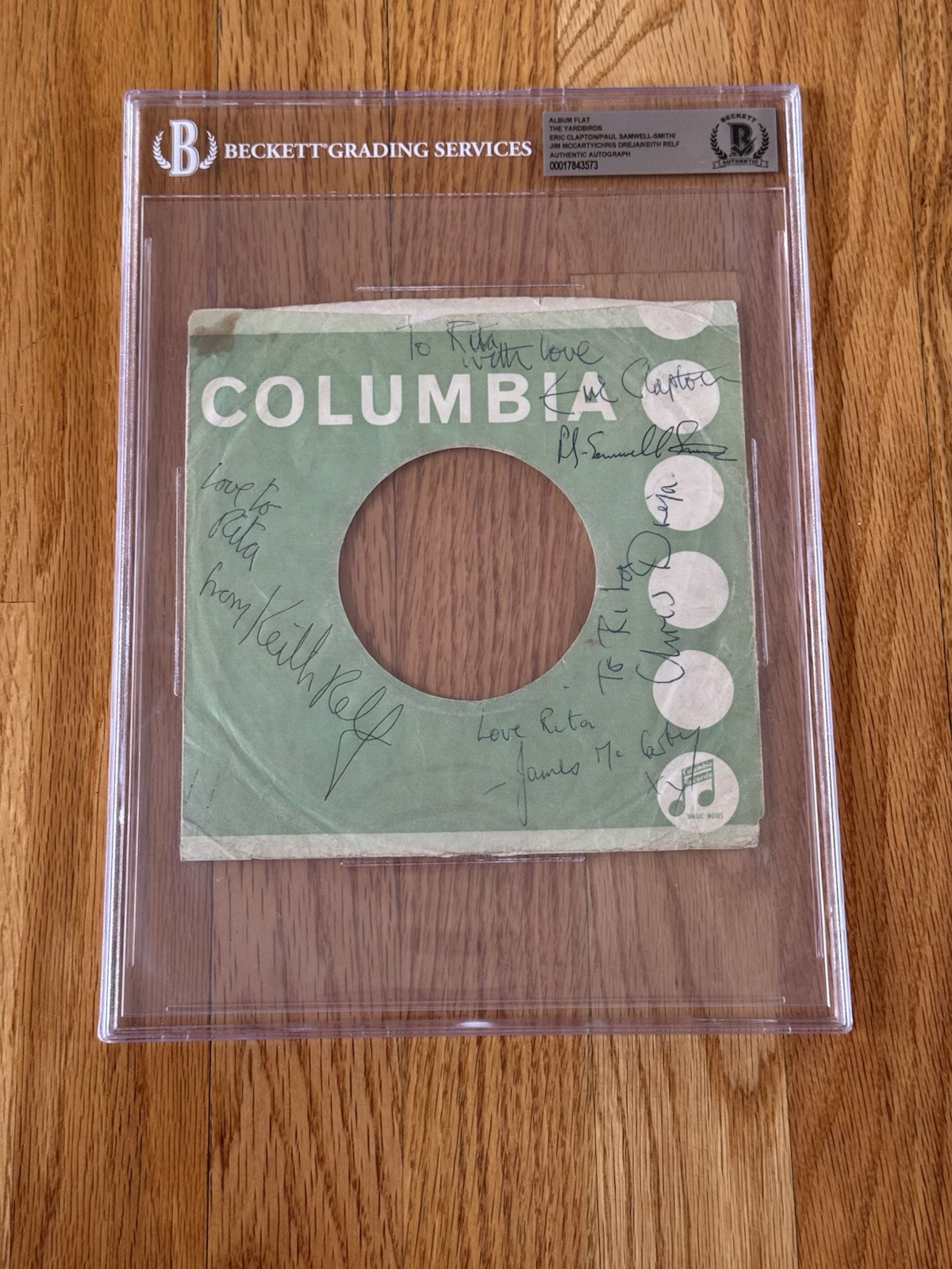 Fully Signed Yardbirds Debut I Wish You Would Sleeve JSA Clapton Dreja + Slabbed