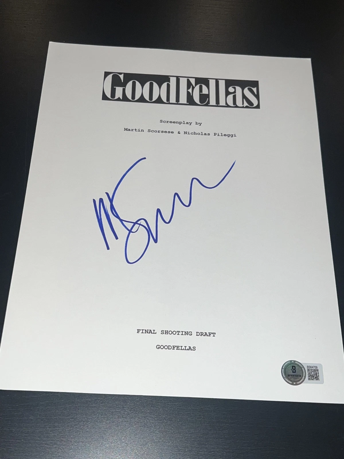 MARTIN SCORSESE SIGNED AUTOGRAPH MOVIE SCRIPT GOODFELLAS BECKETT BAS COA AUTO X2