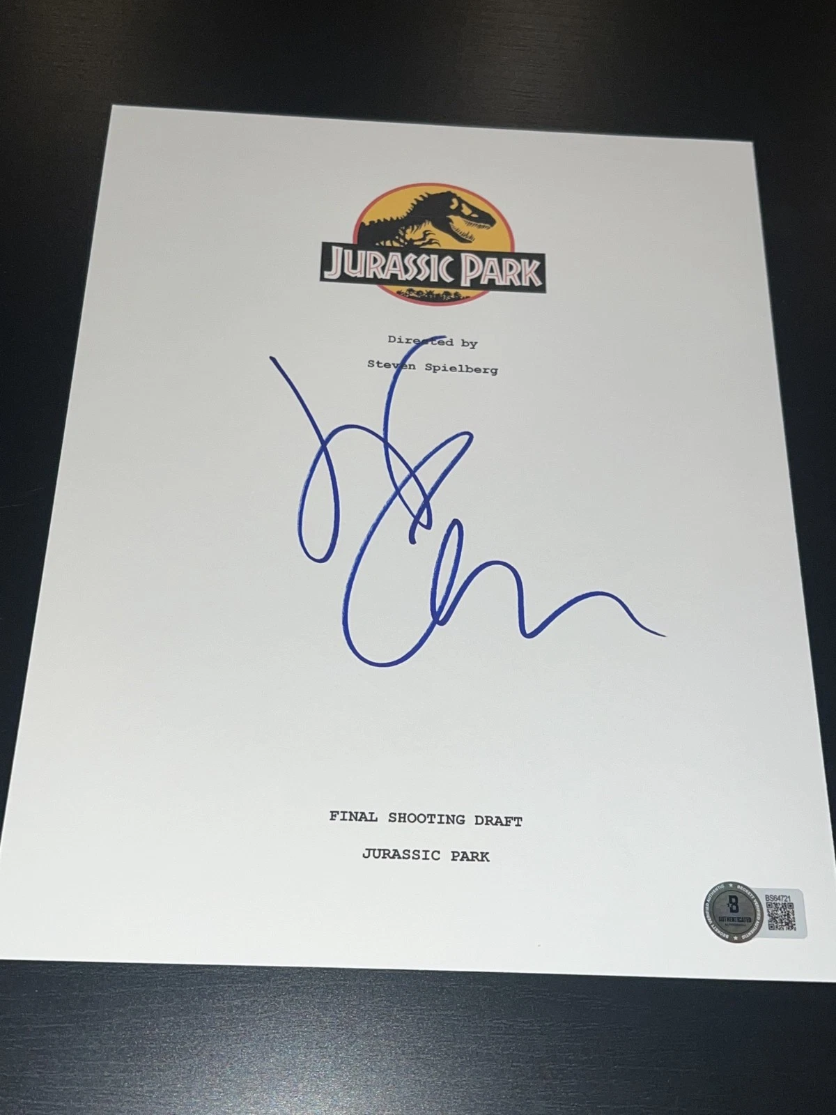 JEFF GOLDLBLUM SIGNED AUTOGRAPH MOVIE SCRIPT JURASSIC PARK BECKETT BAS COA X7