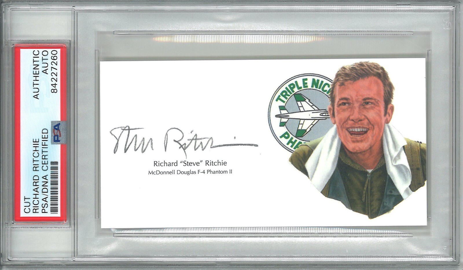 STEVE RITCHIE SIGNED CUT SIGNATURE PSA DNA 84227260 VIETNAM ACE 5V