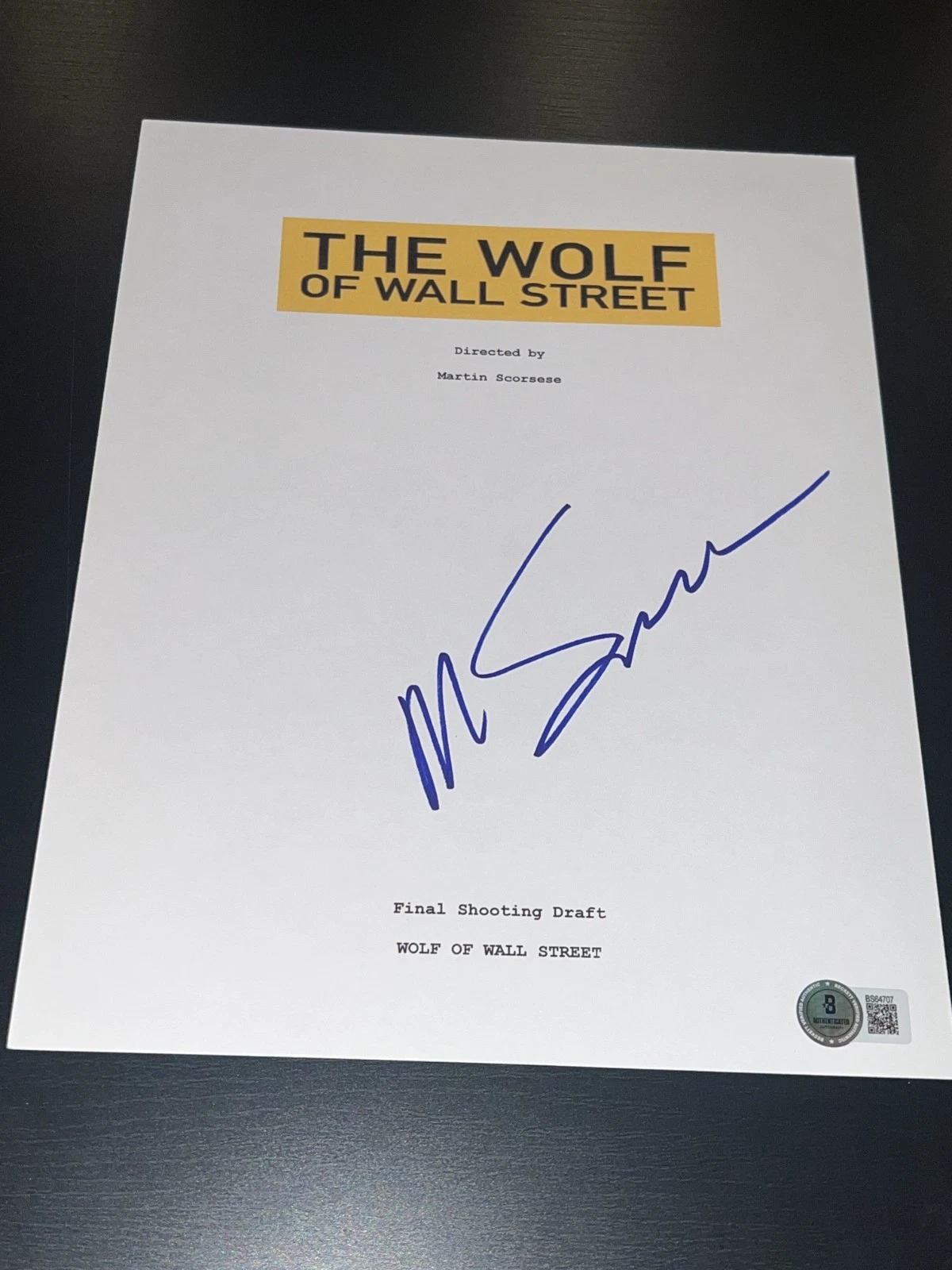 MARTIN SCORSESE SIGNED AUTOGRAPH MOVIE SCRIPT WOLF OF WALL STREET BECKETT BAS X2