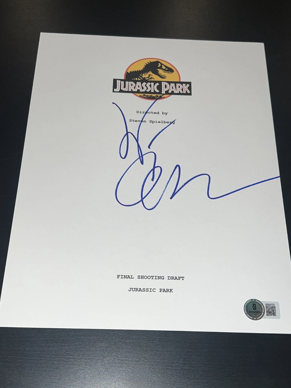 JEFF GOLDLBLUM SIGNED AUTOGRAPH MOVIE SCRIPT JURASSIC PARK BECKETT BAS COA X6