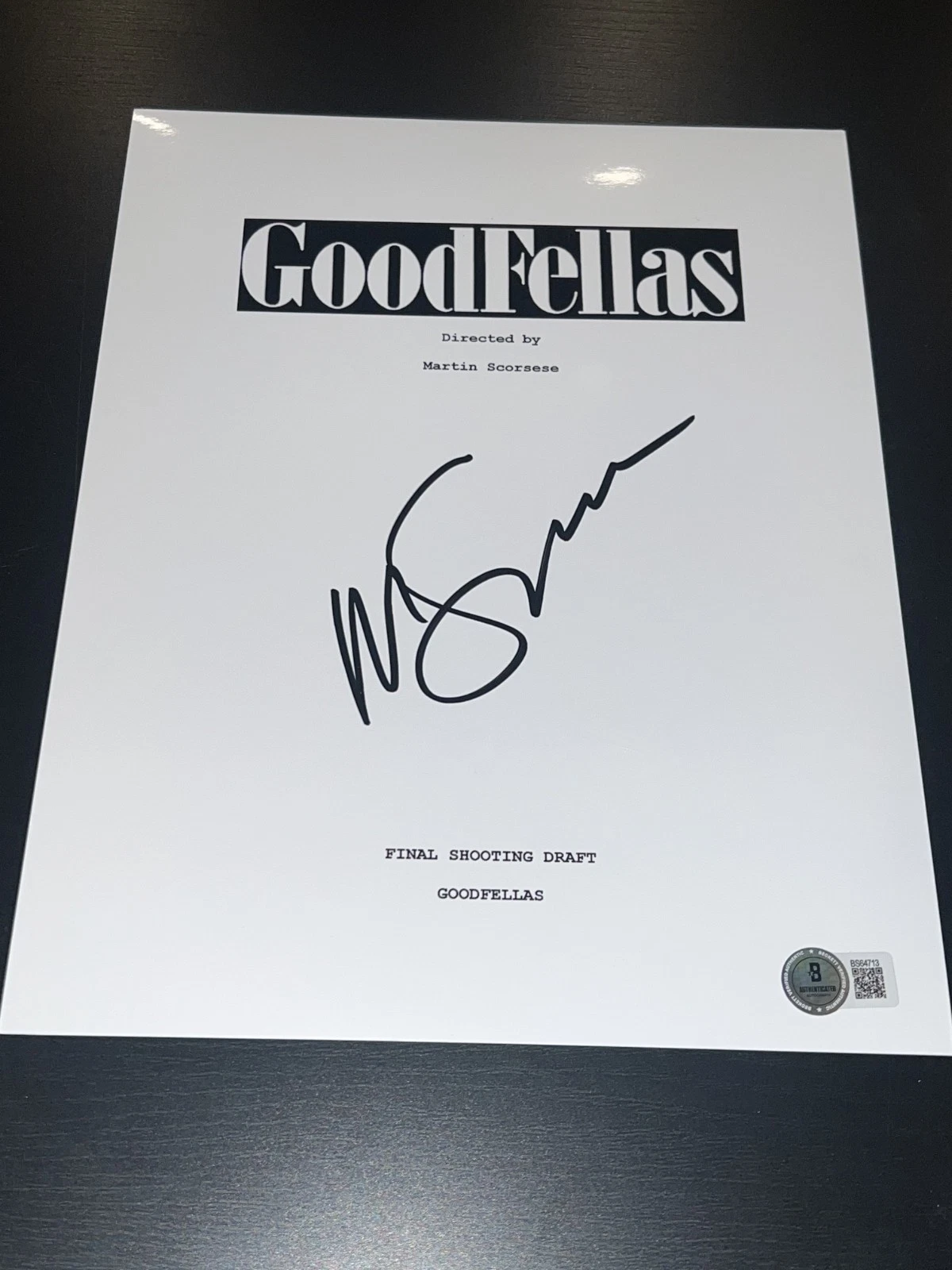 MARTIN SCORSESE SIGNED AUTOGRAPH MOVIE SCRIPT GOODFELLAS FULL SCRIPT BECKETT X1