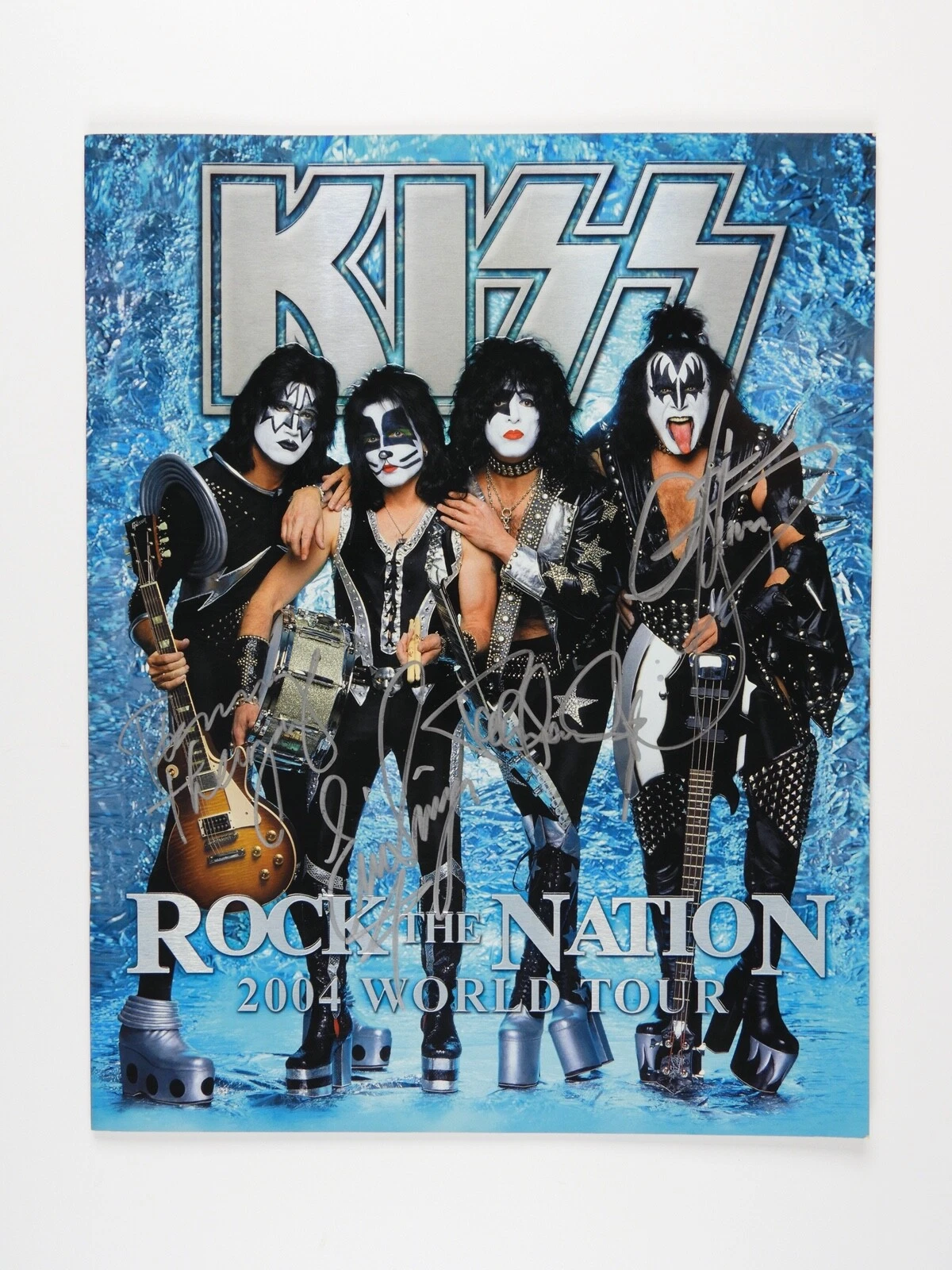 KISS JSA SIGNED AUTOGRAPH TOUR PROGRAM ROCK THE NATION GENE SIMMONS PAUL STANLEY COLLECTIBLE MEMORABILIA
