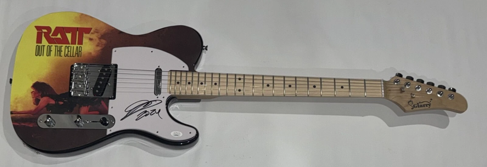 STEPHEN PEARCY SIGNED CUSTOM RATT OUT OF THE CELLAR ELECTRIC GUITAR JSA COA