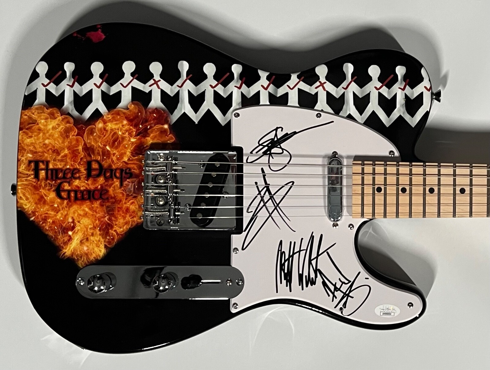 Three Days Grace Fully JSA Autograph Signed Guitar