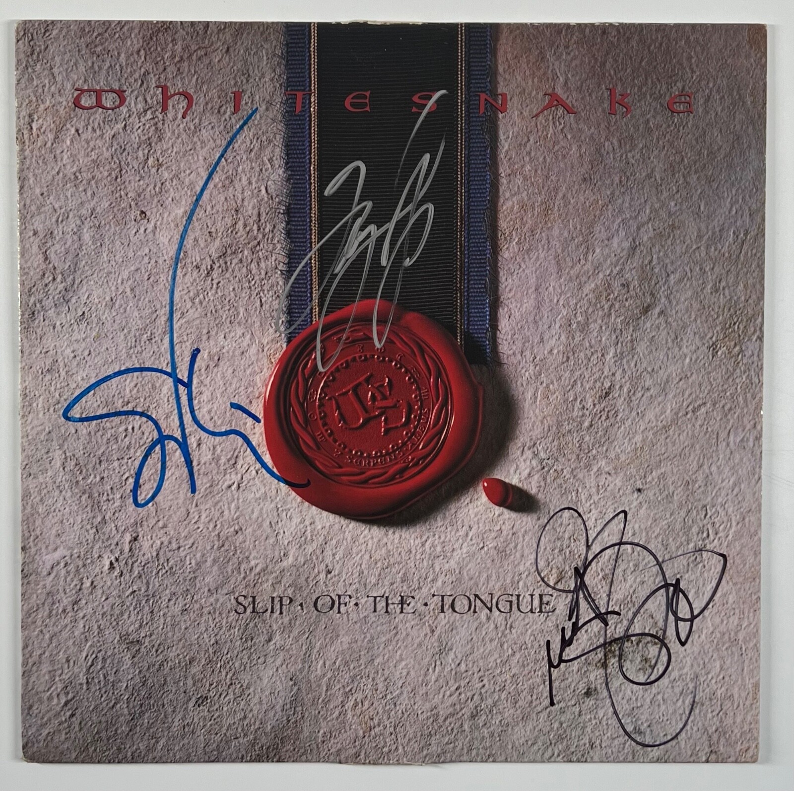 Whitesnake JSA Signed Autograph Album Record Vinyl Slip Of The Tongue