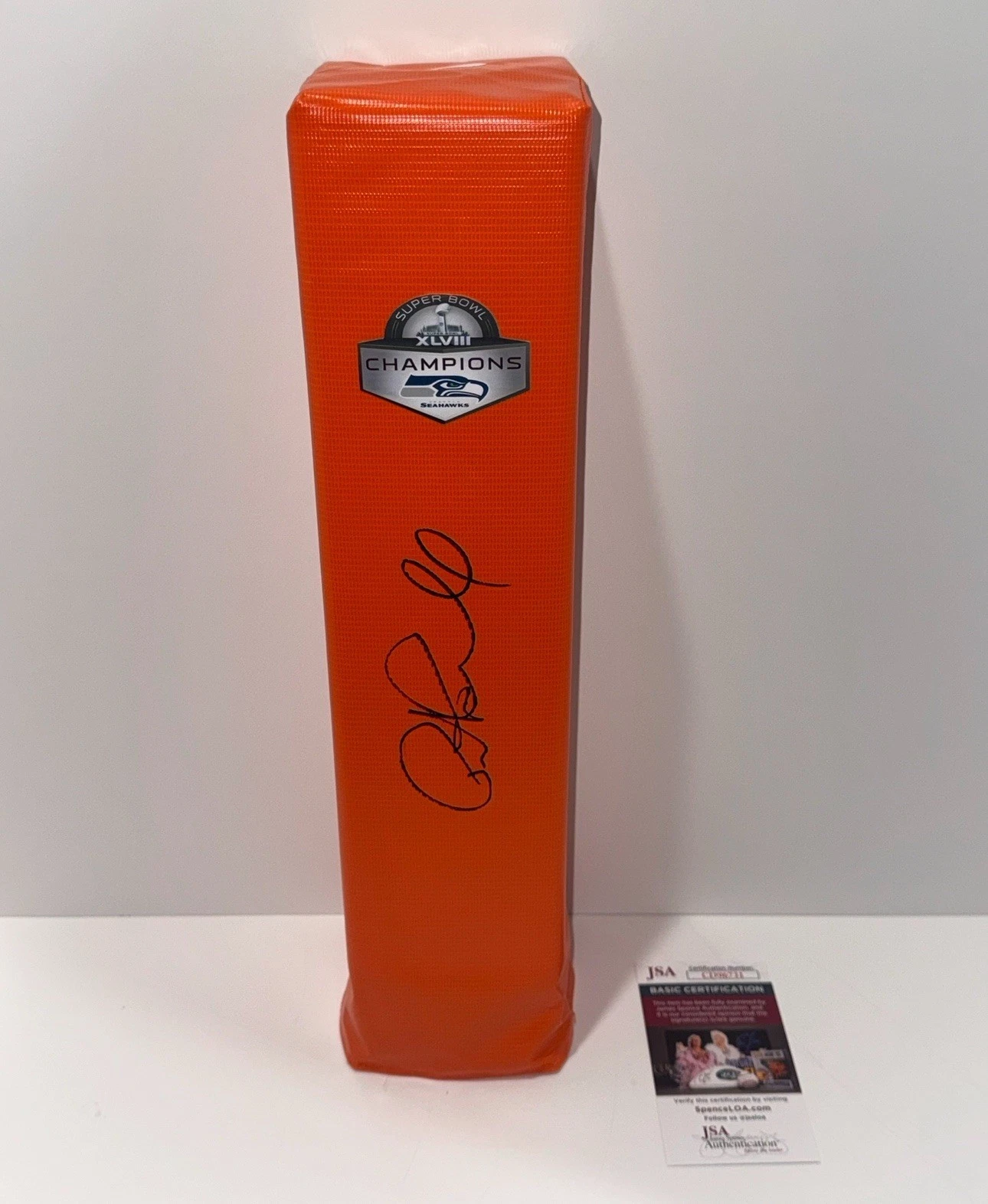 PETE CARROLL SIGNED PYLON SEATTLE SEAHAWKS SUPER BOWL XLVIII JSA COA