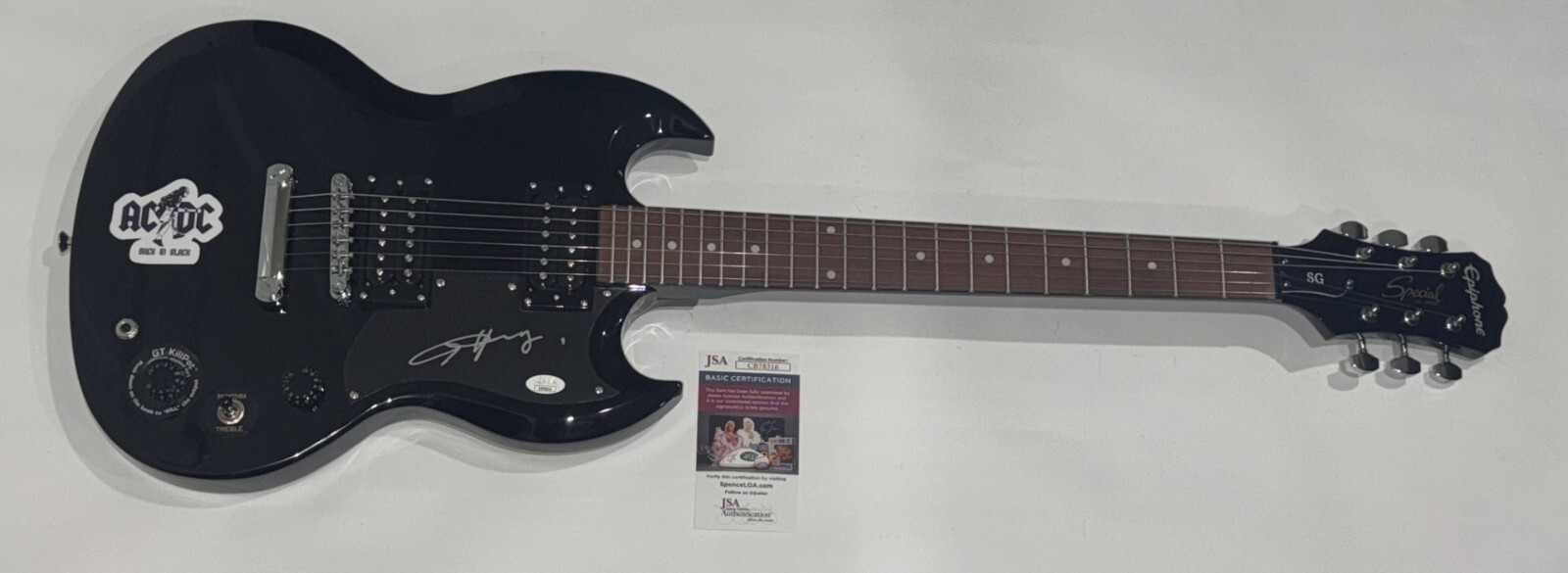 ANGUS YOUNG SIGNED EPIPHONE SG ELECTRIC GUITAR AC/DC VERY RARE JSA COA
