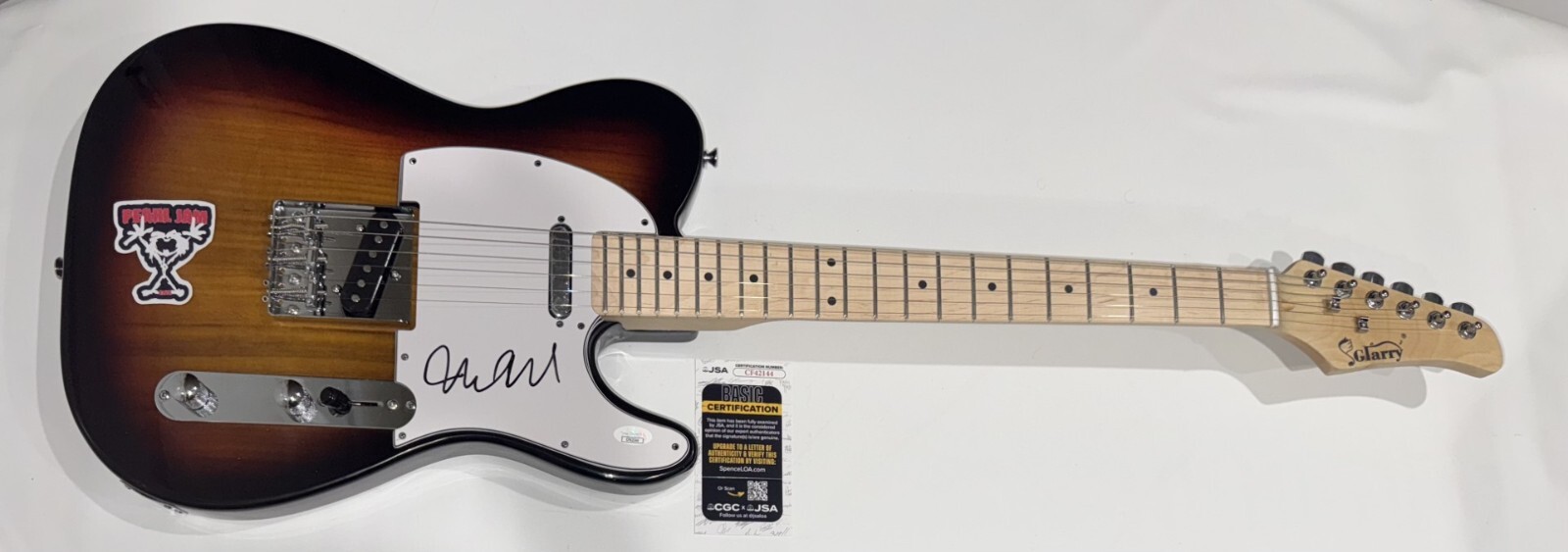 MIKE MCCREADY SIGNED SUNBURST ELECTRIC GUITAR PEARL JAM AUTOGRAPHED JSA COA