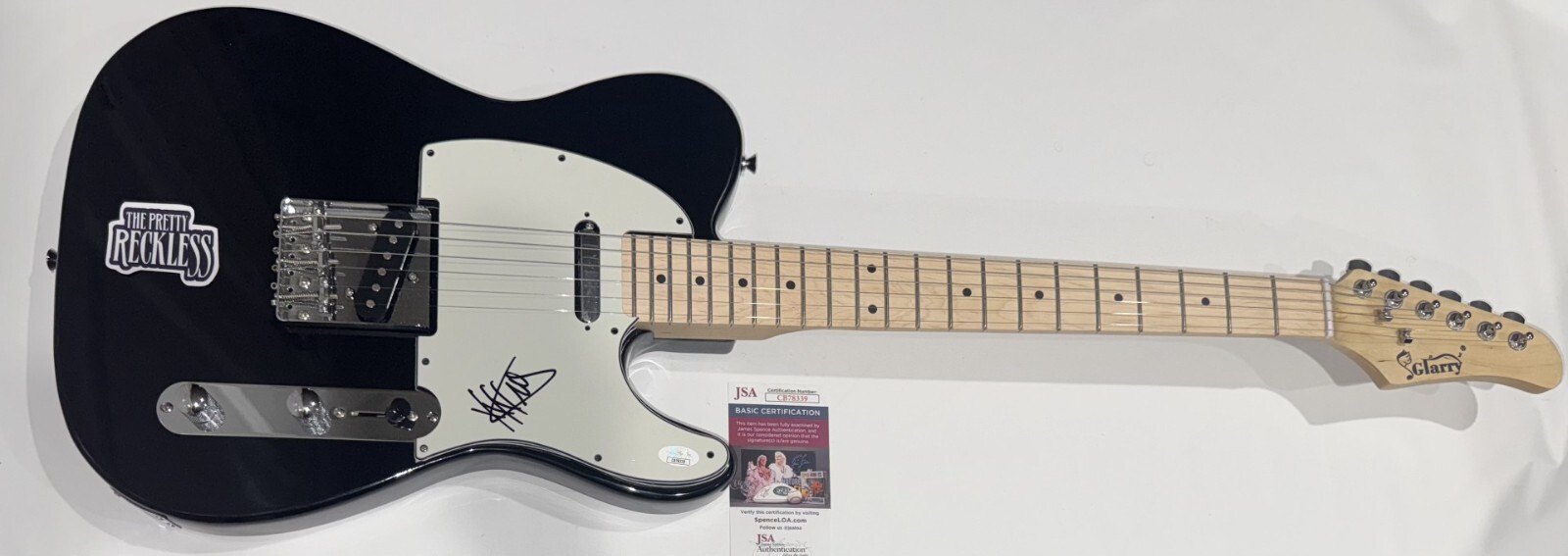 TAYLOR MOMSEN SIGNED BLACK ELECTRIC GUITAR THE PRETTY RECKLESS  JSA COA