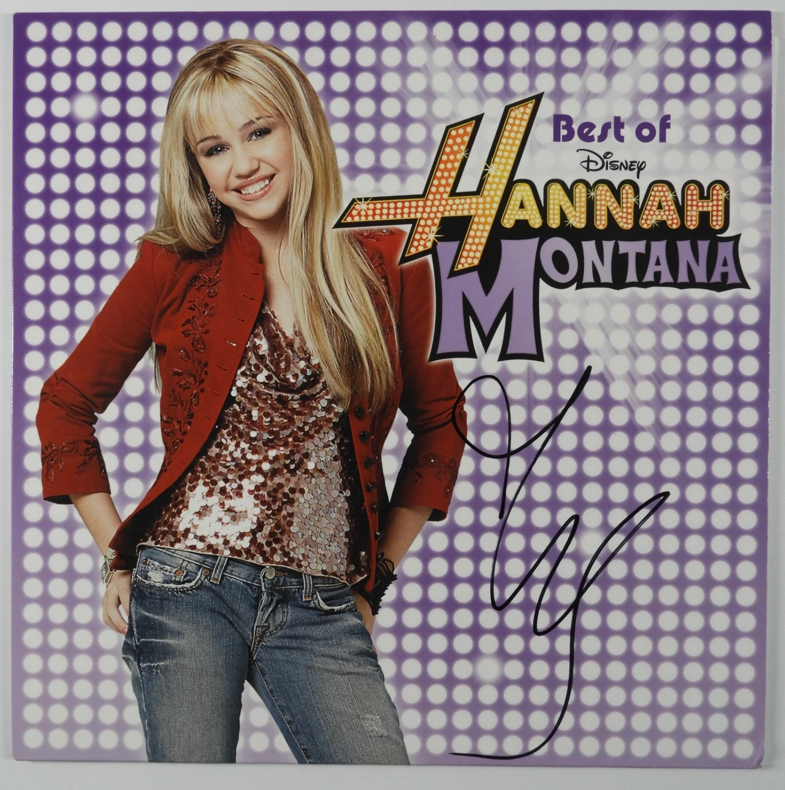 Miley Cyrus ACOA Signed Autograph Album Vinyl Record Hannah Montana