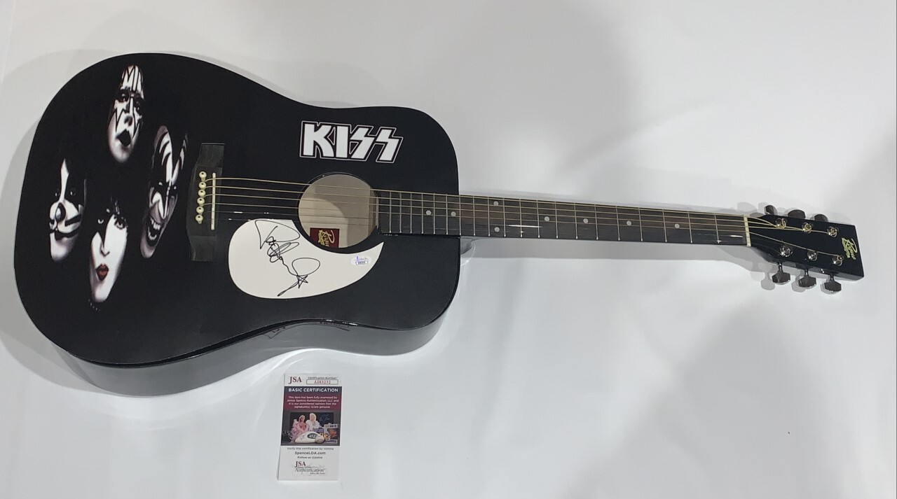 PAUL STANLEY SIGNED CUSTOM ACOUSTIC GUITAR KISS JSA COA