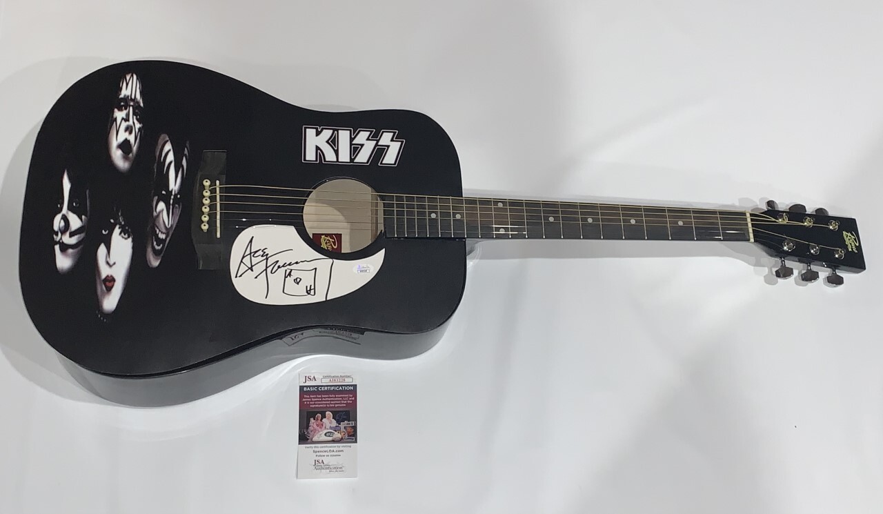 ACE FREHLEY SIGNED CUSTOM ACOUSTIC GUITAR KISS JSA COA