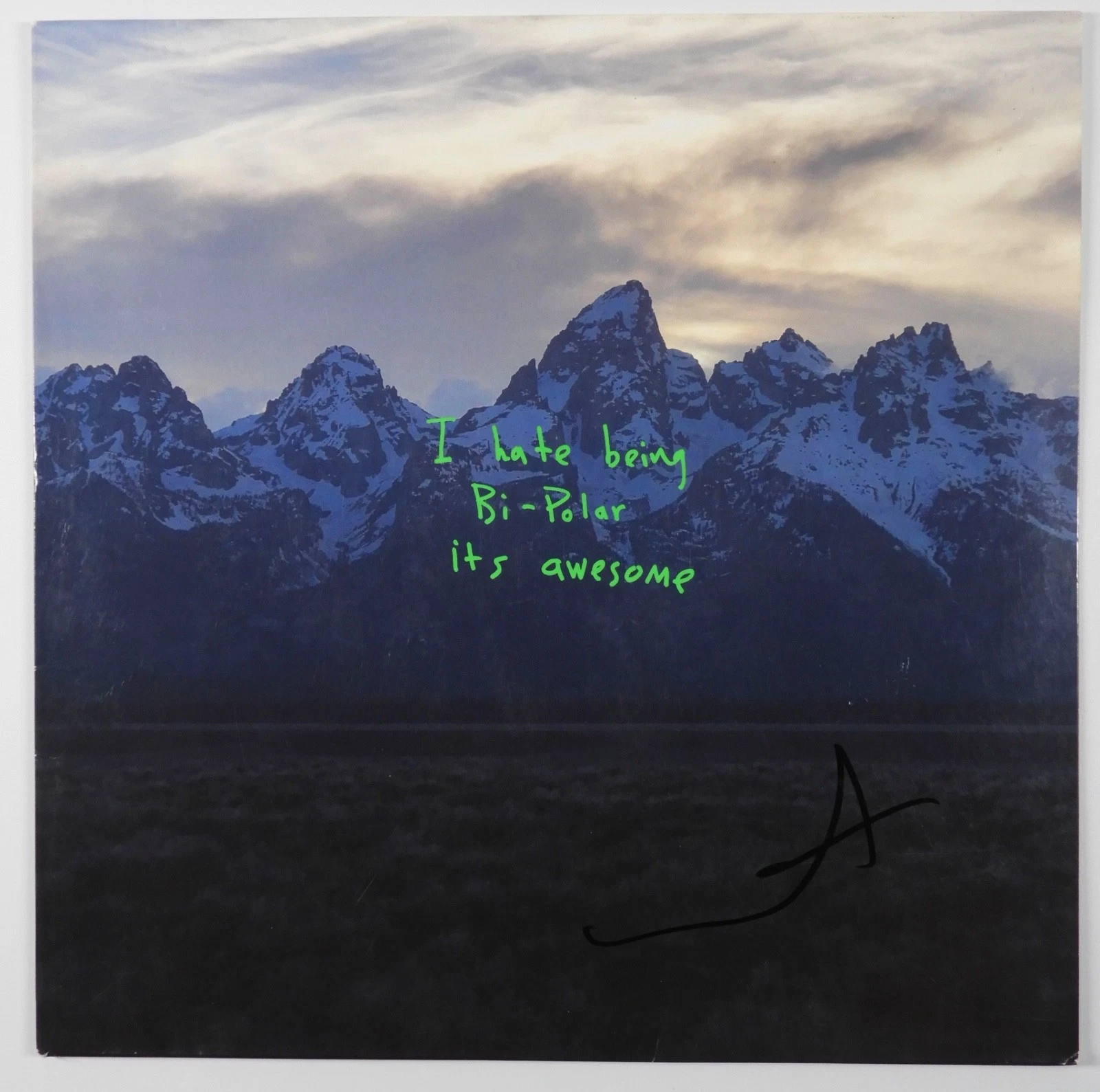 Kayne West ACOA Signed Autograph Record Album Vinyl I hate being Bi-Polar