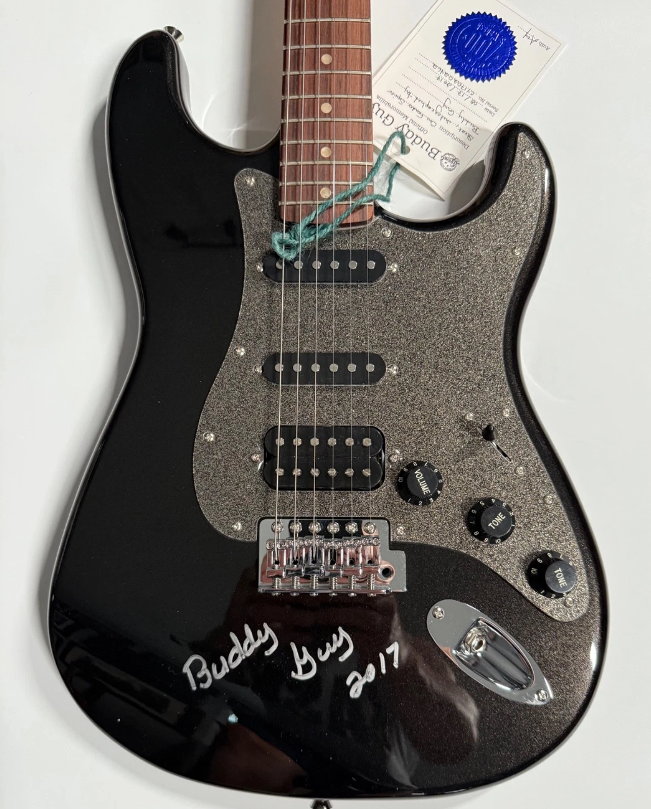 Buddy Guy ACOA Fully Autograph Signed Guitar Fender Squire Stratocaster
