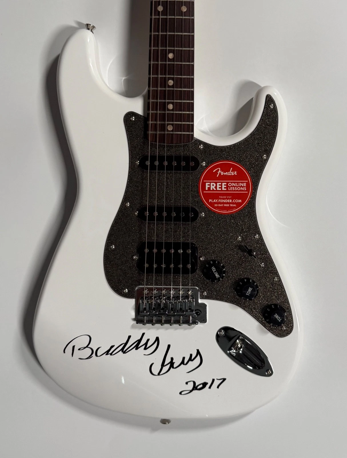 Buddy Guy ACOA Fully Autograph Signed Guitar Fender Squire Stratocaster