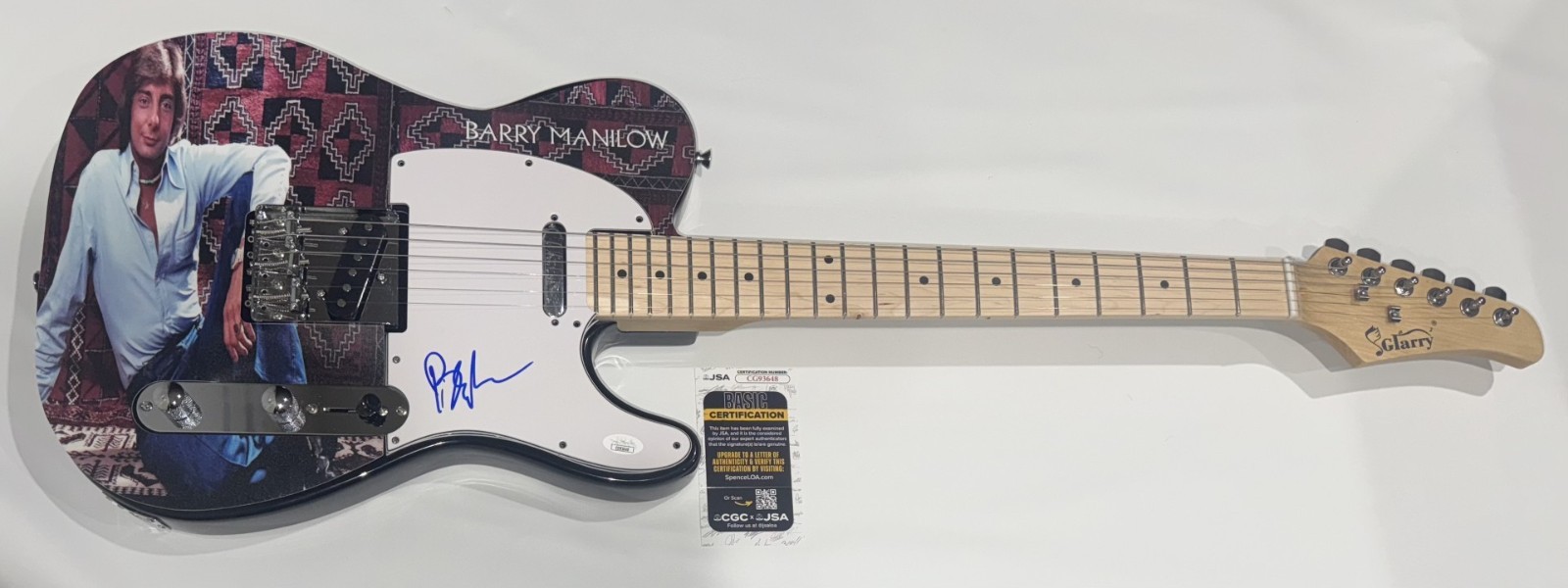 BARRY MANILOW SIGNED CUSTOM ELECTRIC GUITAR POP LEGEND JSA COA