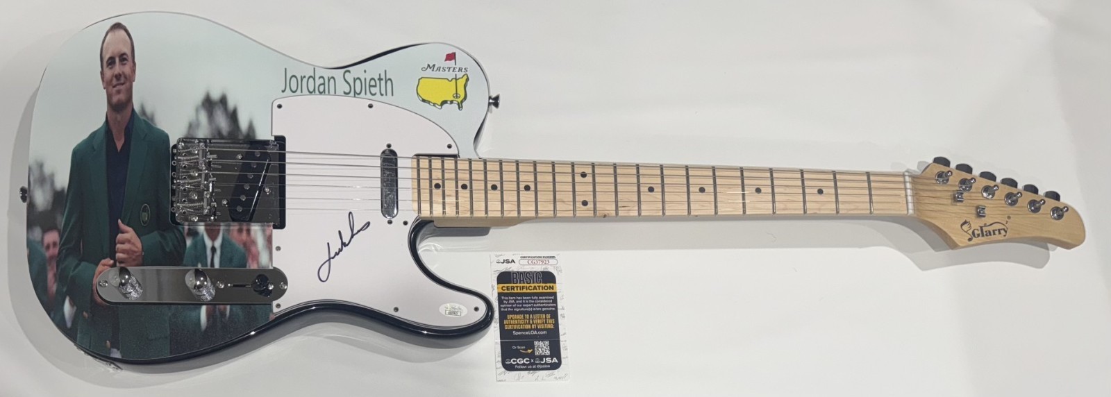 JORDAN SPIETH SIGNED CUSTOM MASTERS ELECTRIC GUITAR 2015 CHAMPION JSA COA